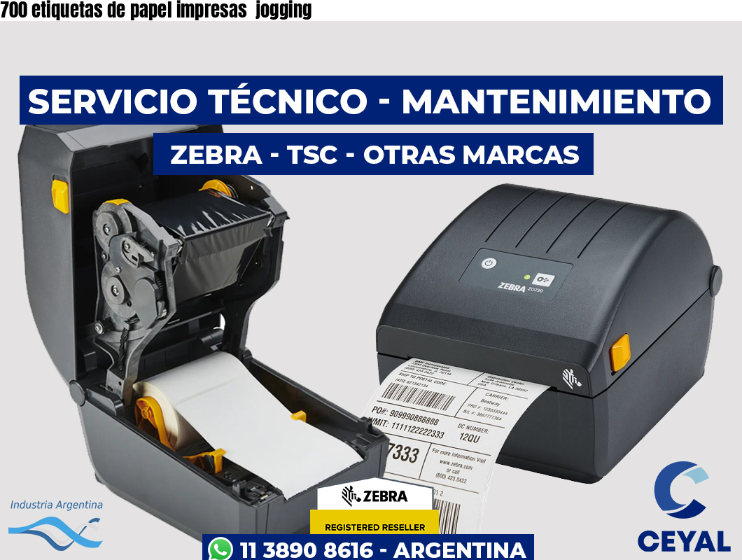 700 etiquetas de papel impresas  jogging