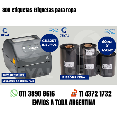 800 etiquetas Etiquetas para ropa
