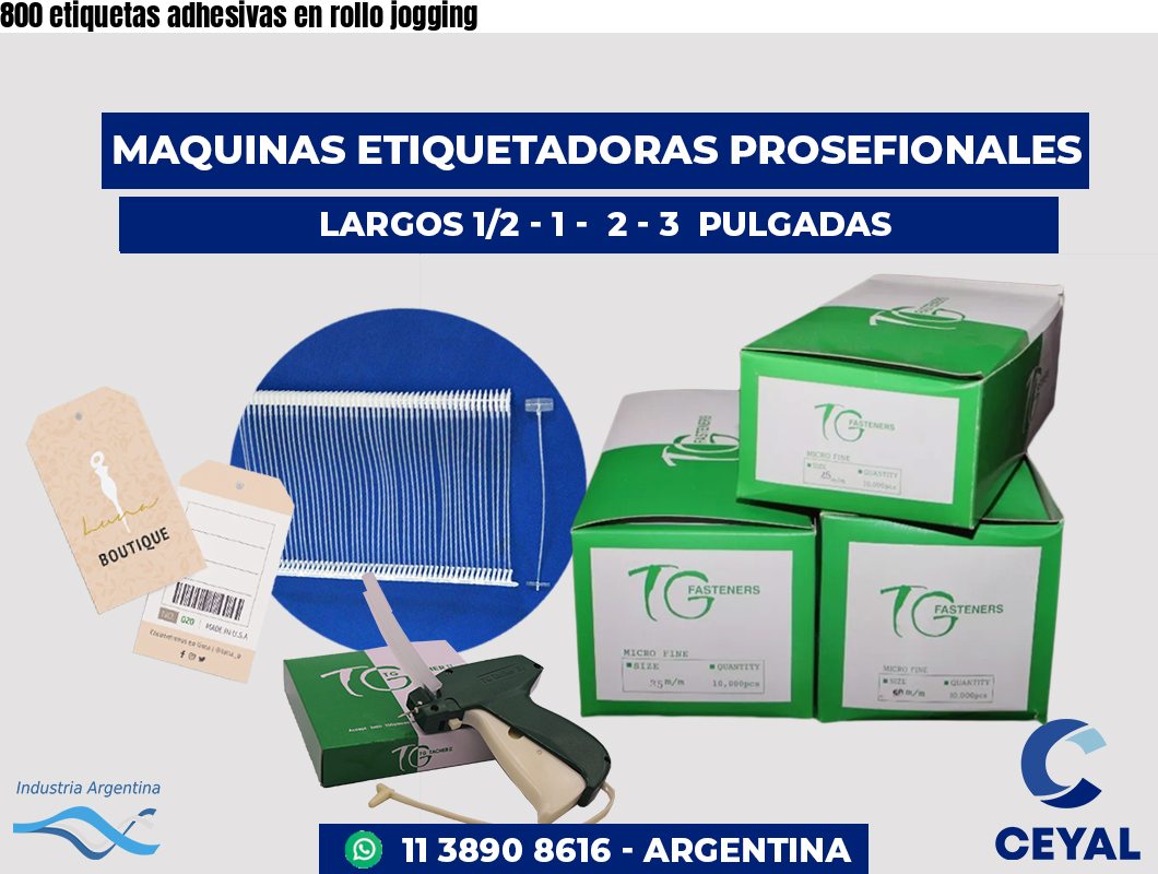 800 etiquetas adhesivas en rollo jogging