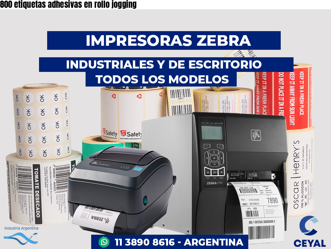 800 etiquetas adhesivas en rollo jogging