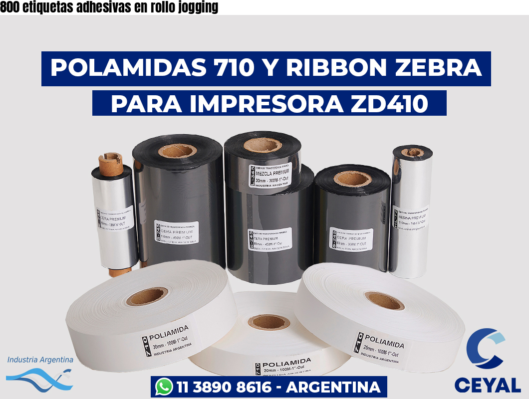 800 etiquetas adhesivas en rollo jogging