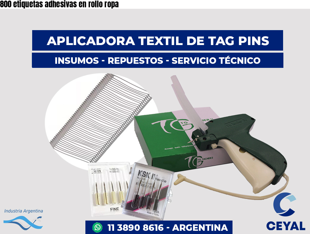 800 etiquetas adhesivas en rollo ropa