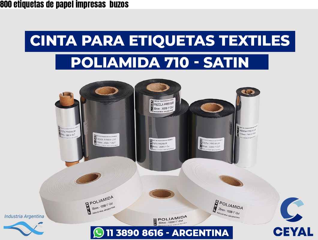 800 etiquetas de papel impresas  buzos