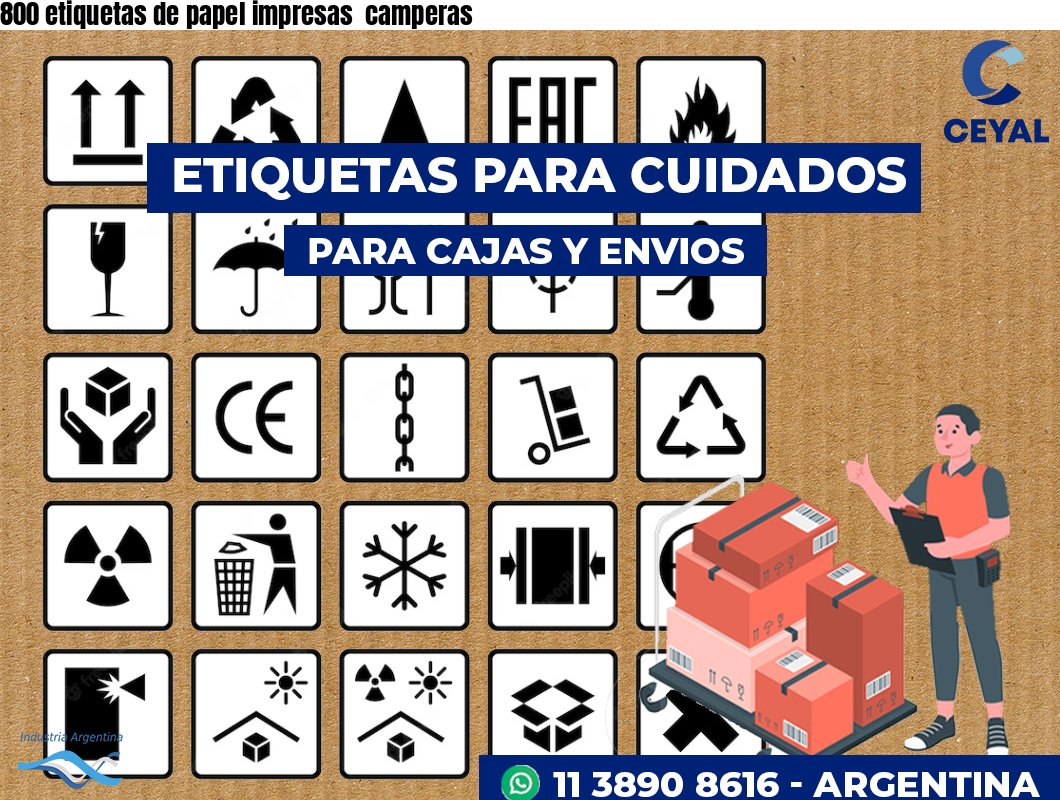 800 etiquetas de papel impresas  camperas