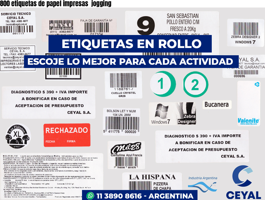 800 etiquetas de papel impresas  jogging