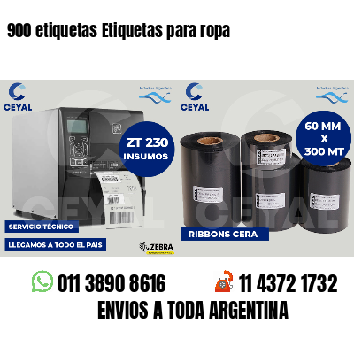 900 etiquetas Etiquetas para ropa
