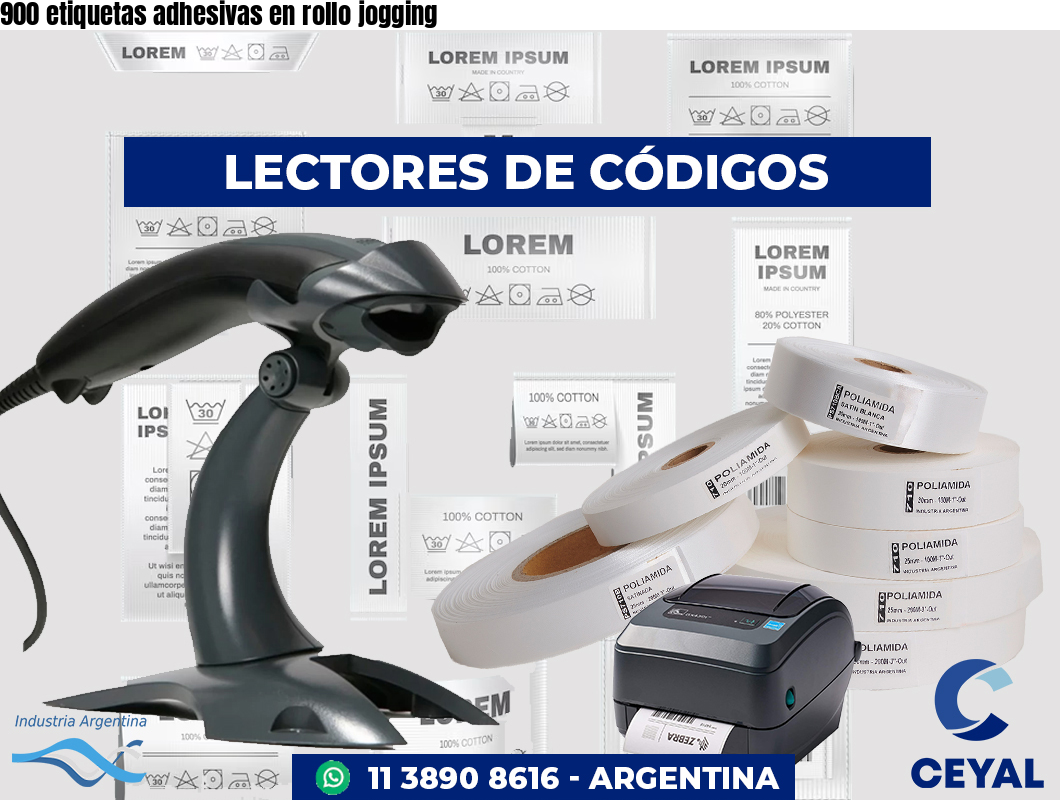 900 etiquetas adhesivas en rollo jogging