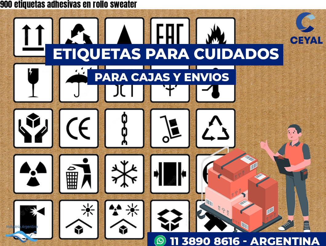 900 etiquetas adhesivas en rollo sweater