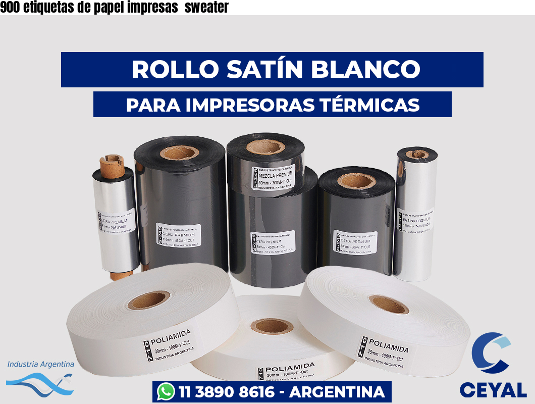 900 etiquetas de papel impresas  sweater