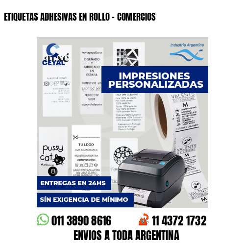 ETIQUETAS ADHESIVAS EN ROLLO - COMERCIOS