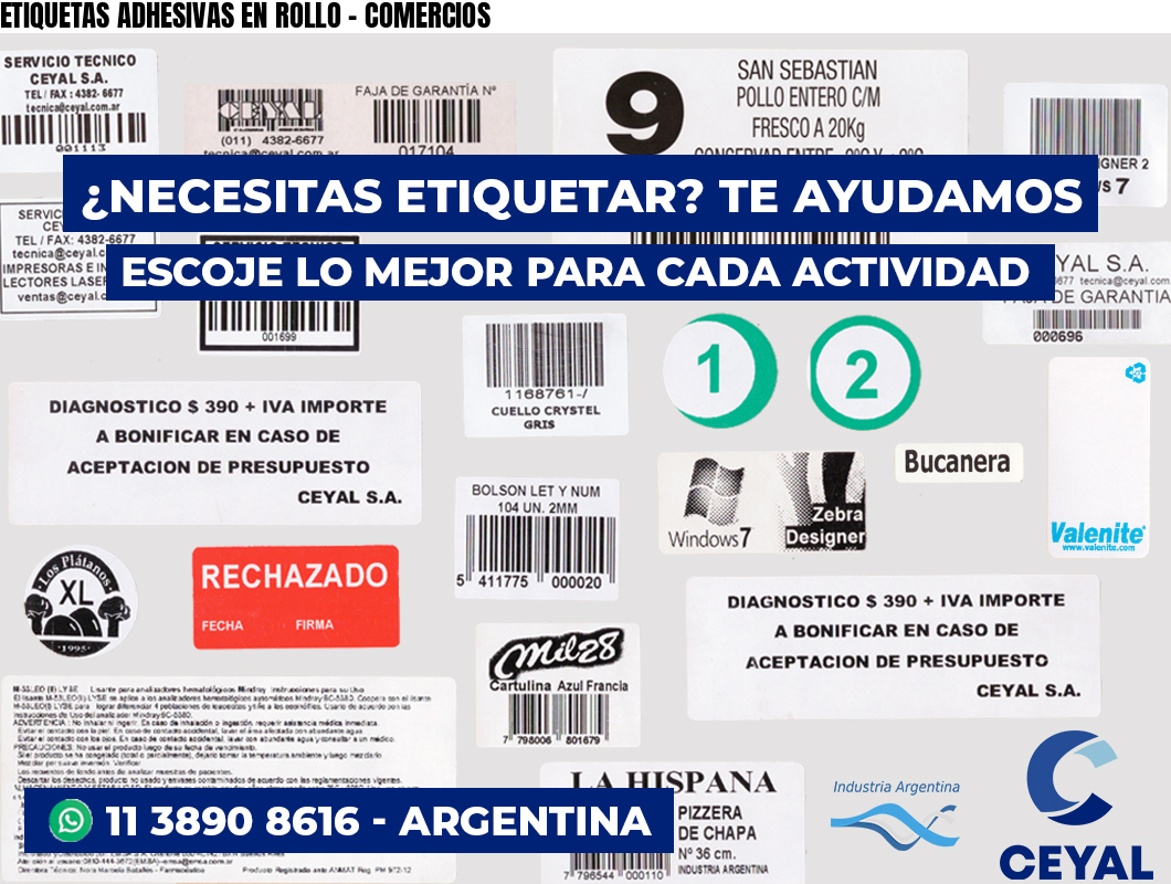 ETIQUETAS ADHESIVAS EN ROLLO – COMERCIOS