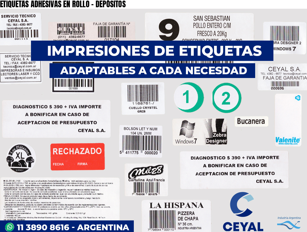 ETIQUETAS ADHESIVAS EN ROLLO – DEPÓSITOS