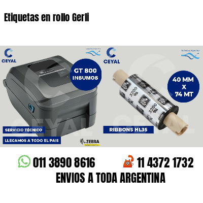 Etiquetas en rollo Gerli