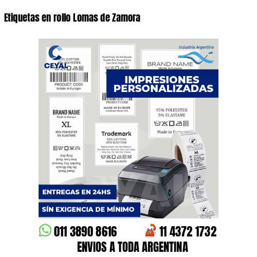 Etiquetas en rollo Lomas de Zamora