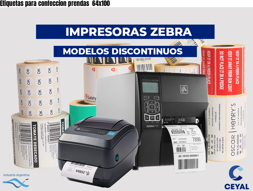 Etiquetas para confeccion prendas  64x100