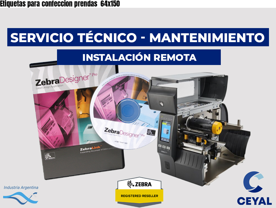 Etiquetas para confeccion prendas  64x150