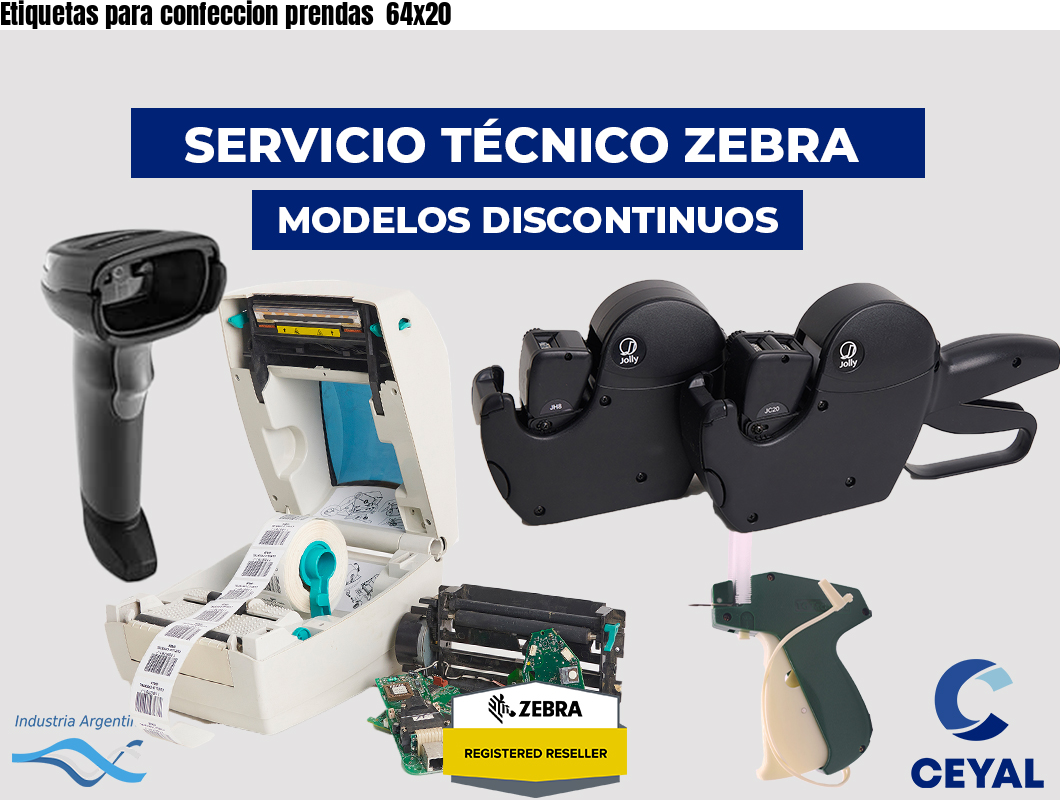 Etiquetas para confeccion prendas  64x20