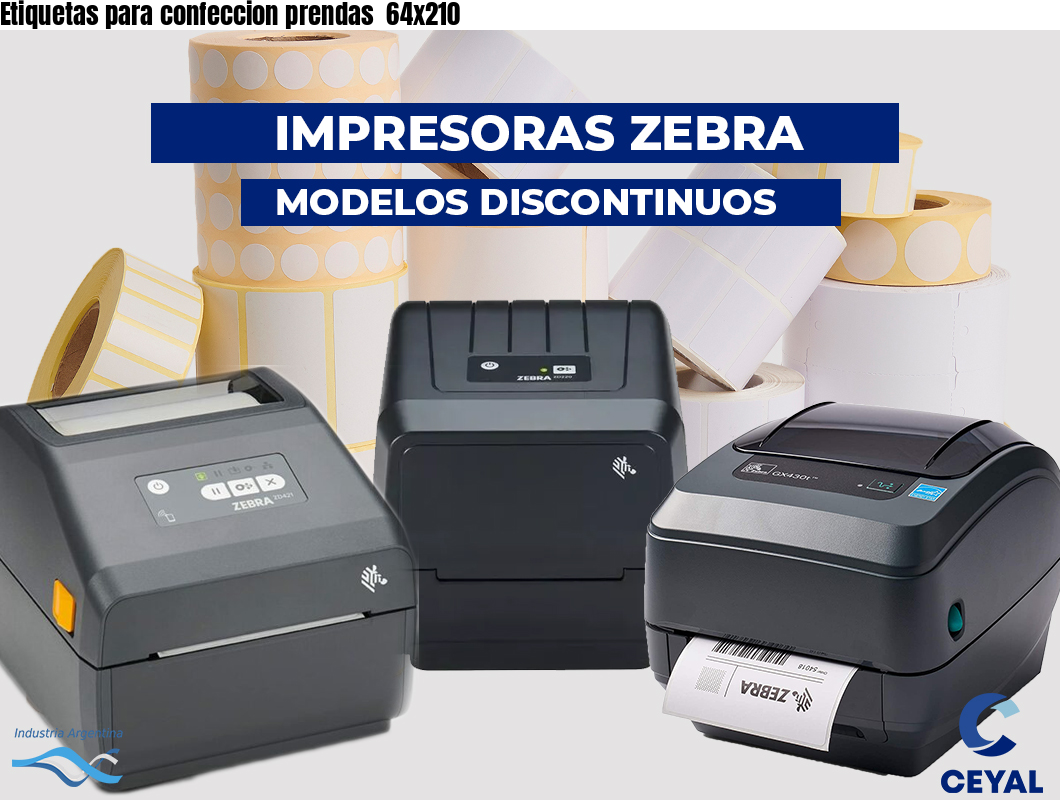 Etiquetas para confeccion prendas  64x210