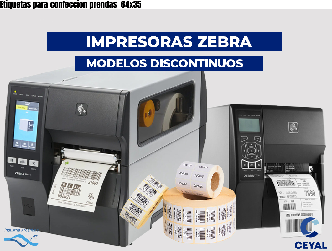 Etiquetas para confeccion prendas  64x35