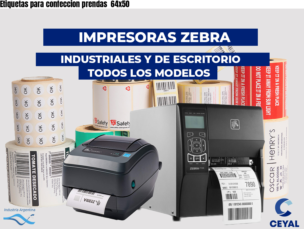Etiquetas para confeccion prendas  64x50