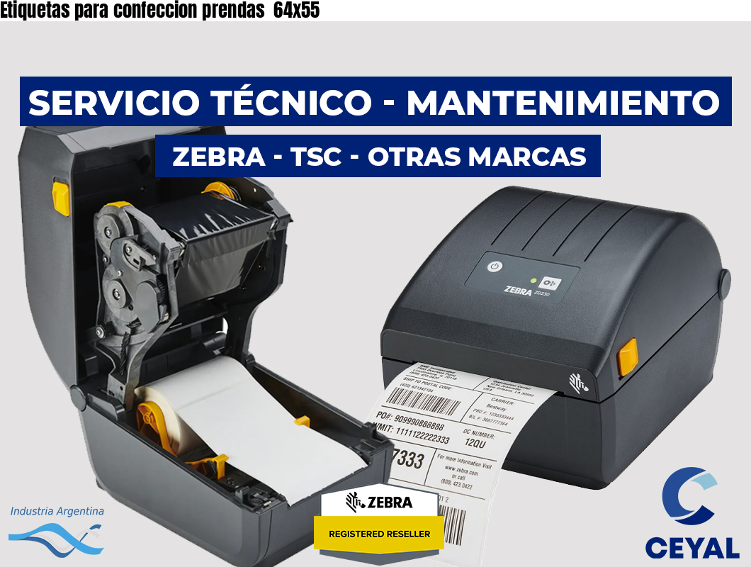 Etiquetas para confeccion prendas  64x55