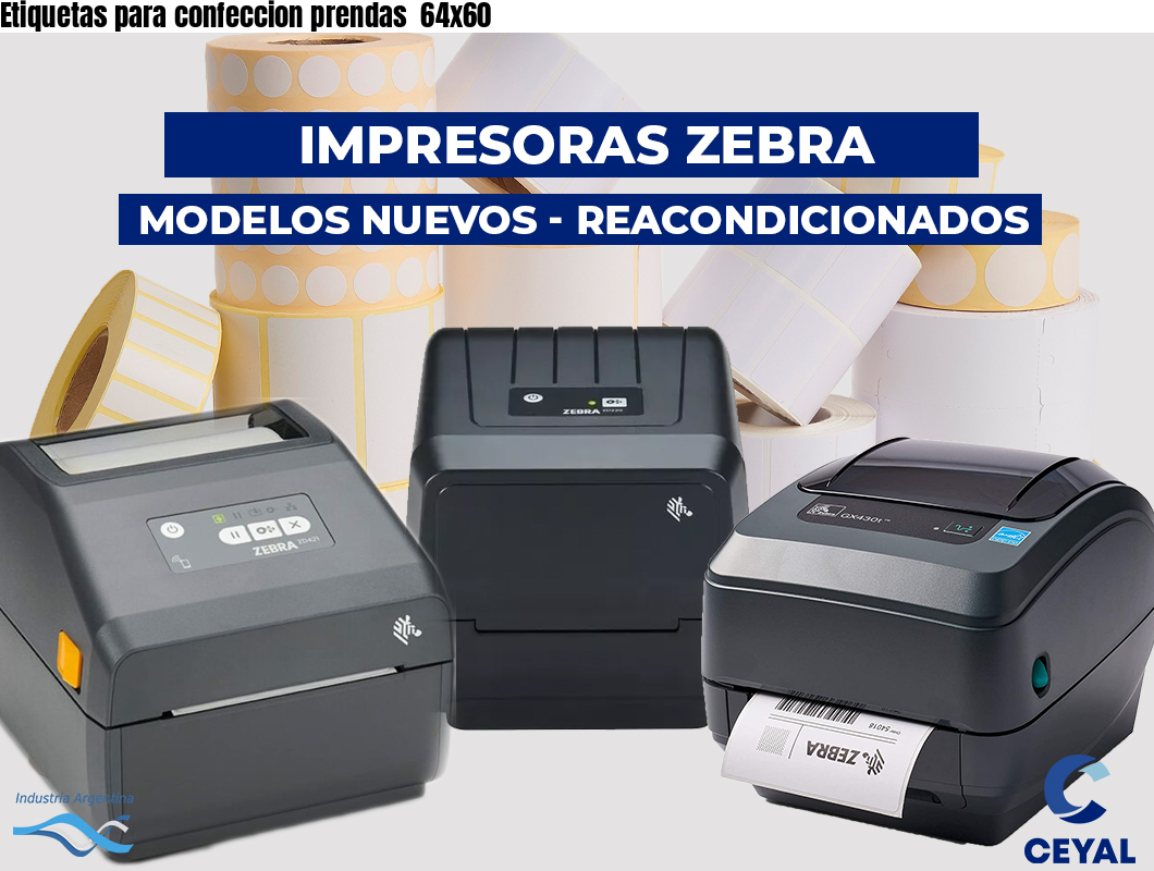 Etiquetas para confeccion prendas  64x60