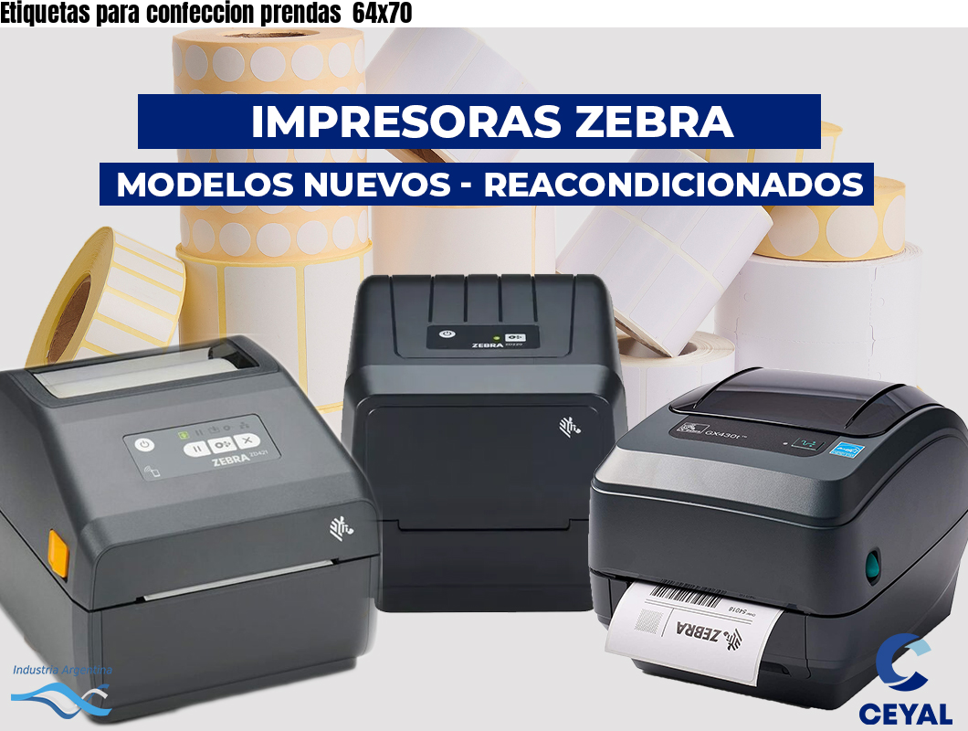 Etiquetas para confeccion prendas  64x70