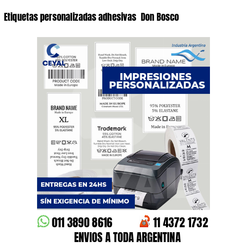 Etiquetas personalizadas adhesivas  Don Bosco