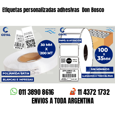 Etiquetas personalizadas adhesivas  Don Bosco
