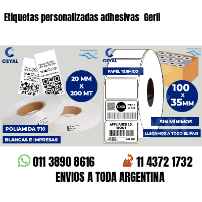 Etiquetas personalizadas adhesivas  Gerli