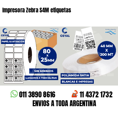 Impresora Zebra S4M etiquetas