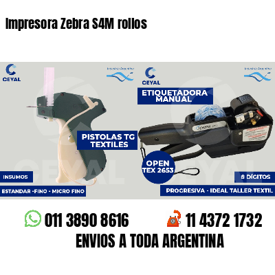 Impresora Zebra S4M rollos