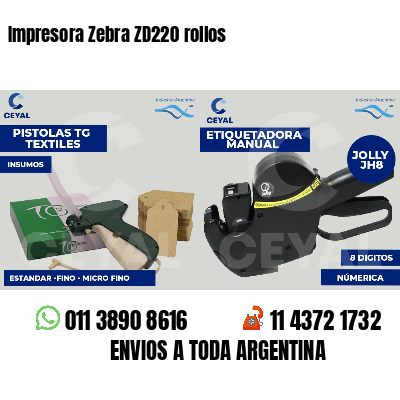 Impresora Zebra ZD220 rollos