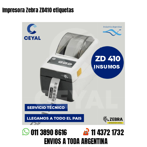 Impresora Zebra ZD410 etiquetas