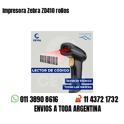 Impresora Zebra ZD410 rollos