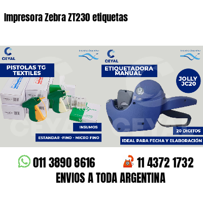Impresora Zebra ZT230 etiquetas