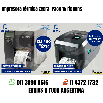 Impresora térmica zebra  Pack 15 ribbons