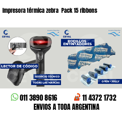 Impresora térmica zebra  Pack 15 ribbons