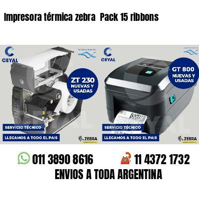 Impresora térmica zebra  Pack 15 ribbons