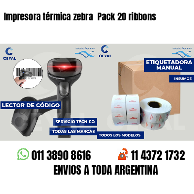 Impresora térmica zebra  Pack 20 ribbons