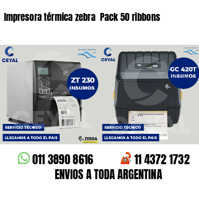Impresora térmica zebra  Pack 50 ribbons