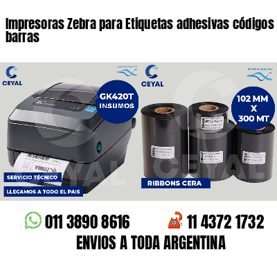 Impresoras Zebra para Etiquetas adhesivas códigos de barras