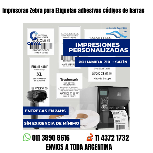 Impresoras Zebra para Etiquetas adhesivas códigos de barras