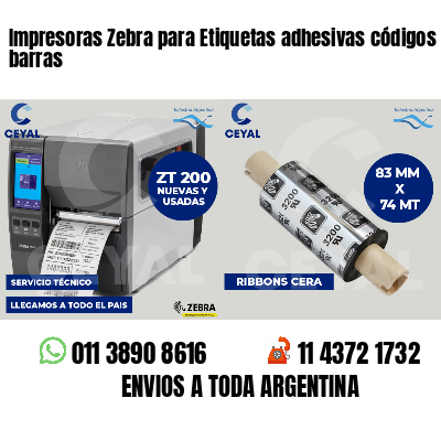 Impresoras Zebra para Etiquetas adhesivas códigos de barras