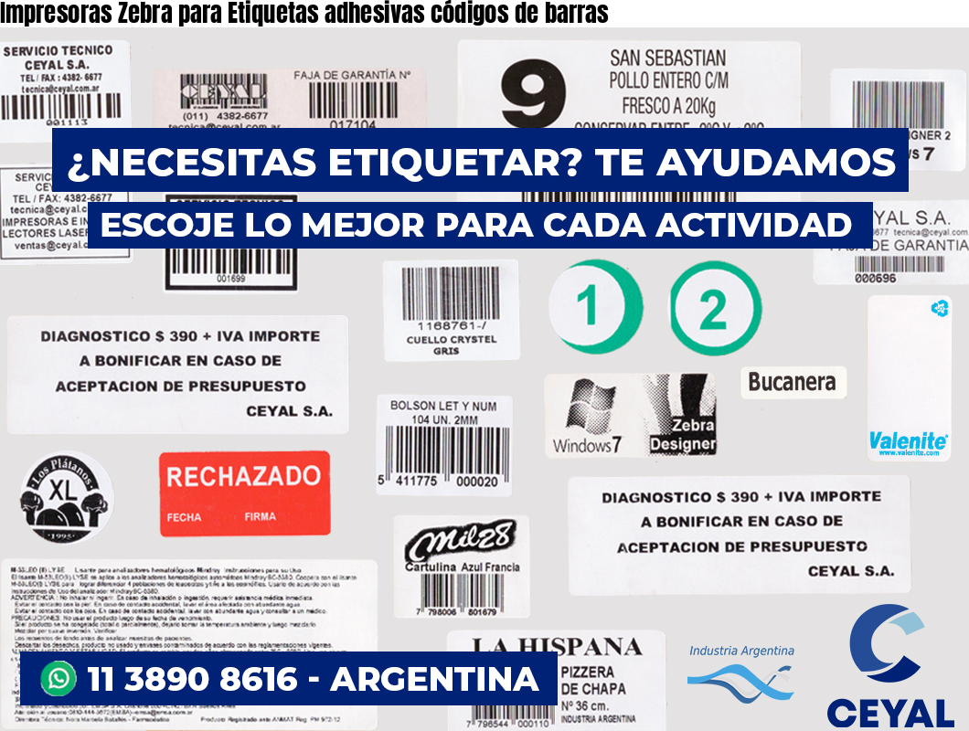 Impresoras Zebra para Etiquetas adhesivas códigos de barras