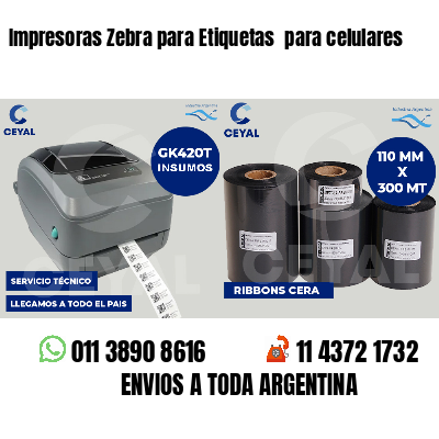 Impresoras Zebra para Etiquetas  para celulares 