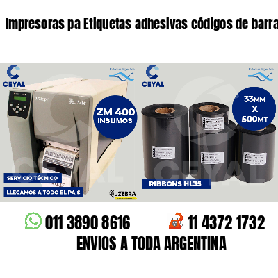 Impresoras pa Etiquetas adhesivas códigos de barras