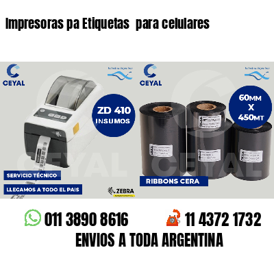 Impresoras pa Etiquetas  para celulares 