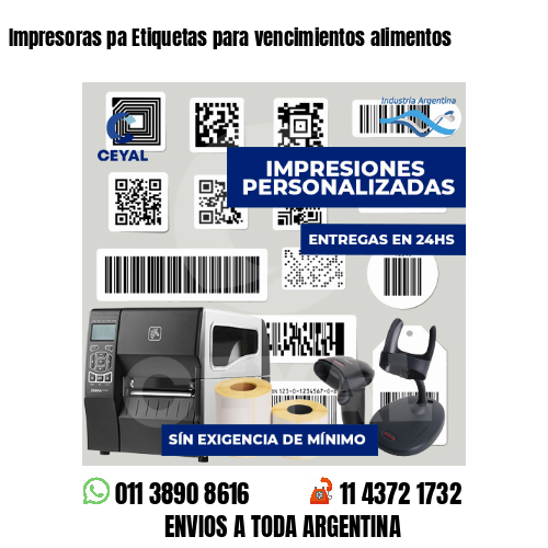 Impresoras pa Etiquetas para vencimientos alimentos
