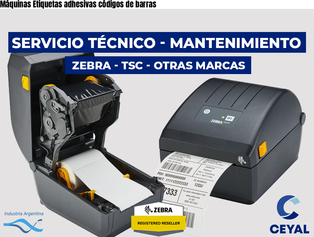 Máquinas Etiquetas adhesivas códigos de barras